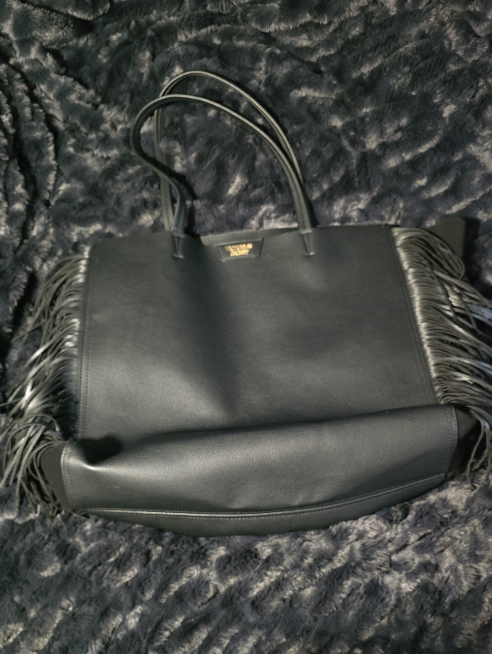 Victoria's Secret Large Black Fringe Tote